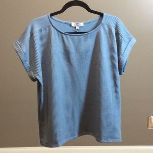 NWT XL Set the Stage cornflower blue waffle knit top
